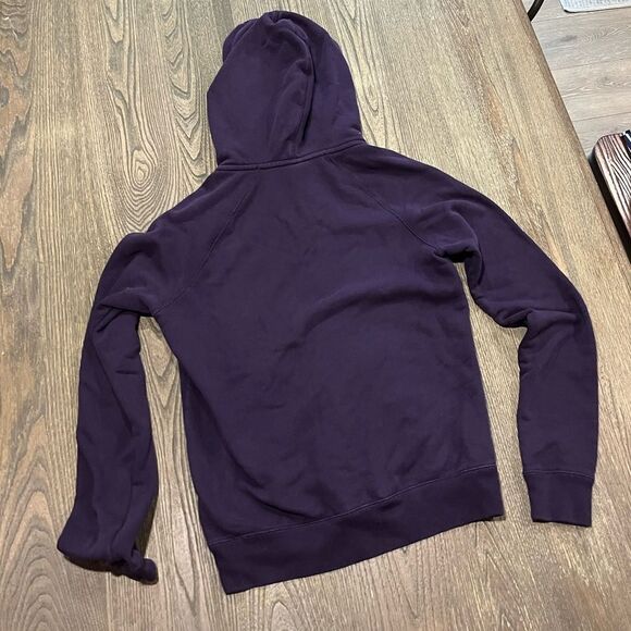 Nike Womens Full Zip Swearshirt Hoodie Spell Out Big Swoosh Plum Purple Small - Picture 7 of 7